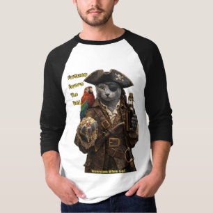 Camiseta Gato Pirata Azul Russo – A Fortuna Favorece os Aud