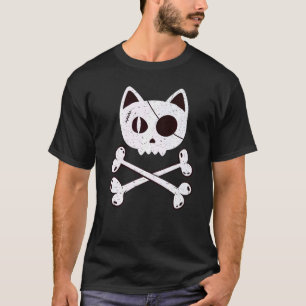 Camiseta Gato Pirata  Halloween para Mãe de Gato Pai de Gat