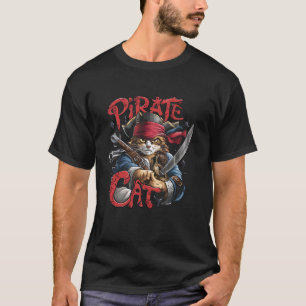 Camiseta Gato Pirata Retro Divertido Halloween Gato Jolly R