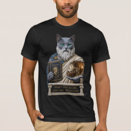 Camiseta Gato Plato Azul Russo