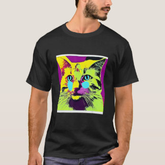 Camiseta Gato Pop Kitten Clássico Kitty Colorido Fofo & Div