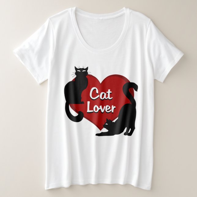 Camiseta Gato Pover Camiseta Mulher Mais Tamanho C (Frente do Design)