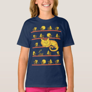 Camiseta Gato Preguiçoso E Ratos Roubadores De Queijo