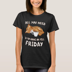 Camiseta Gato Preguiçoso Engraçado Café Humor de Trabalho A