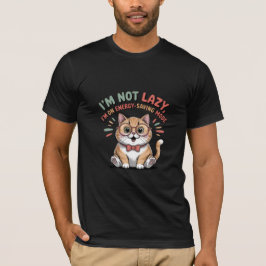 Camiseta Gato Preguiçoso Engraçado Fofo “Não Estou Preguiço