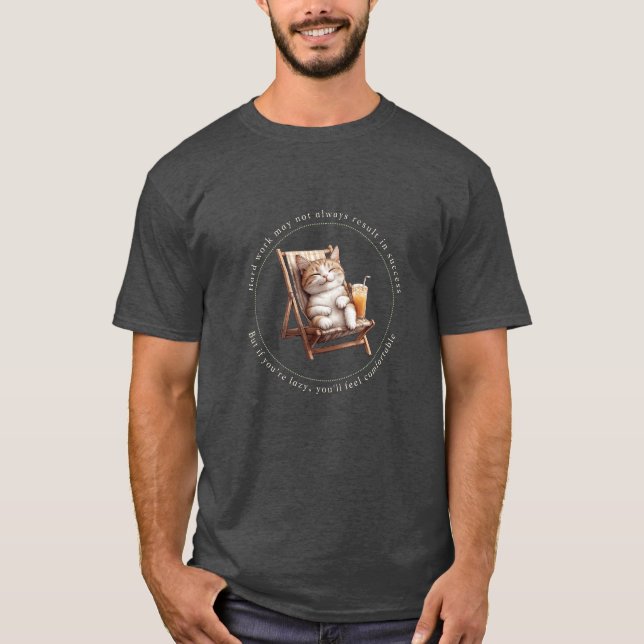 Camiseta Gato preguiçoso, Gato Engraçado (Frente)