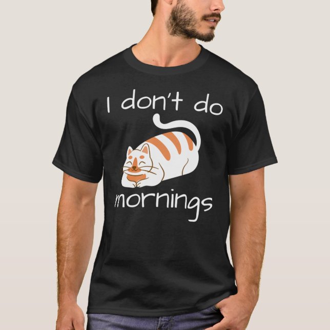 Camiseta Gato preguiçoso que não faço manhãs (Frente)
