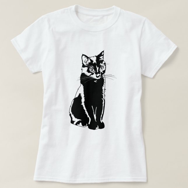 Camiseta Gato preto (Frente do Design)