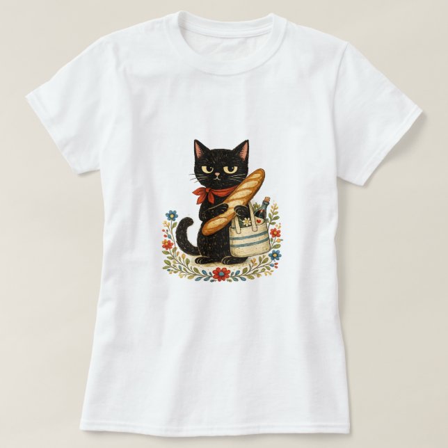 CAMISETA GATO PRETO (Frente do Design)