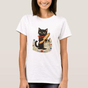 CAMISETA GATO PRETO