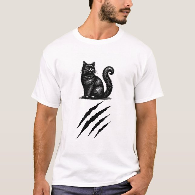 Camiseta gato preto (Frente)