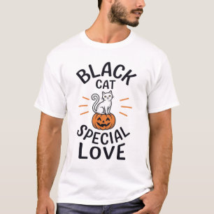 Camiseta Gato Preto Amor Especial Design de Vetor de Gato d