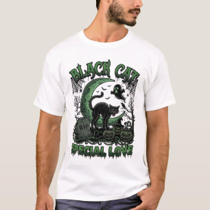 Camiseta Gato Preto Amor Especial Haloween Lua Crescente Gh