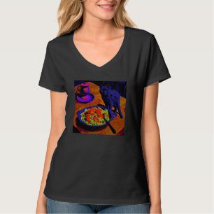 Camiseta Gato Preto Andando Mac E Queijo 1