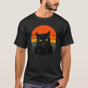 Camiseta Gato Preto Antigo Olhos Amarelos