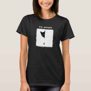 Camiseta Gato Preto Antissocial Introvertido Tímido Gato