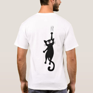 Camiseta Gato Preto Arte Minimalista Imprimível, Modo Fofo