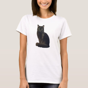 Camiseta Gato Preto Atacando Intensamente  Estou te observa