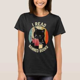 Camiseta Gato Preto Bebe Café Eu Leio Livros Proibidos Livr