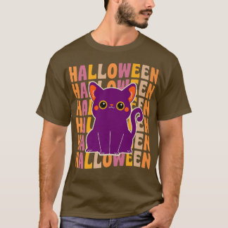 Camiseta Gato preto branco, 70s e 80s, estilo retrorreflect