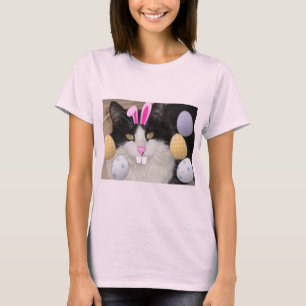 Camiseta Gato preto & branco da páscoa