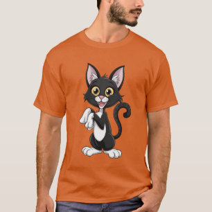 Camiseta Gato Preto Bravo com Olhos Amarelos Brilhantes