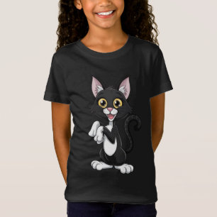 Camiseta Gato Preto Bravo com Olhos Amarelos Brilhantes