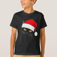 Gato Preto Chapéu de Papai Noel Natal