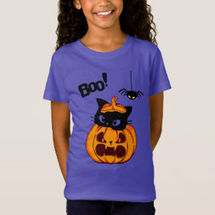 Camiseta Gato Preto Cinto Personalizado no Halloween de Abó