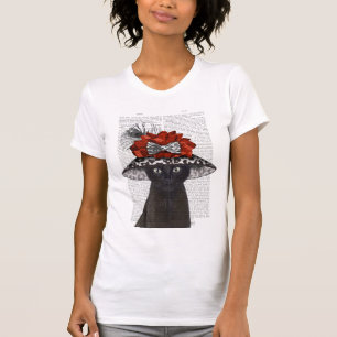 Camiseta Gato Preto com Chapéu Fabuloso