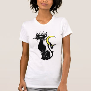 Camiseta Gato preto com lua