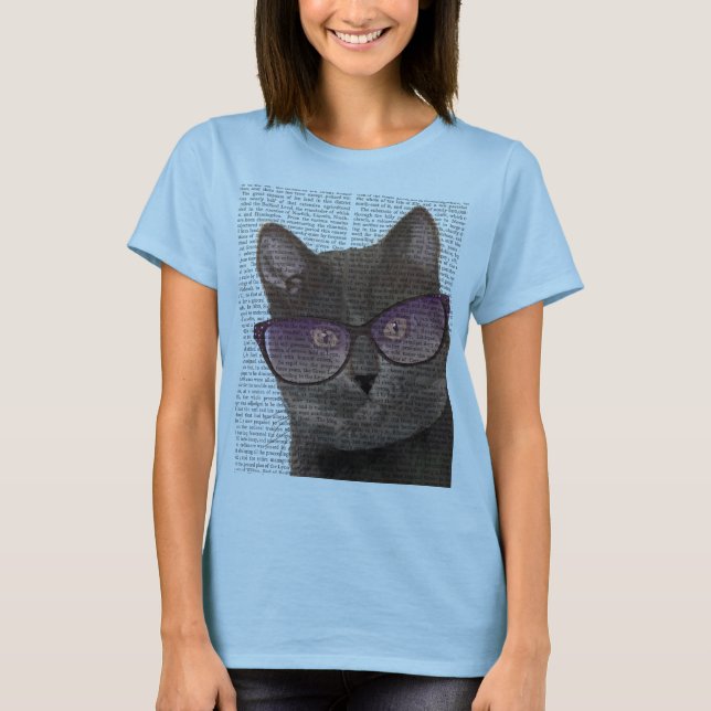 Camiseta Gato Preto com Óculos Solares 2 (Frente)