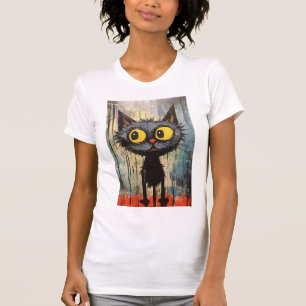 Camiseta Gato Preto Com Olhos Amarelos