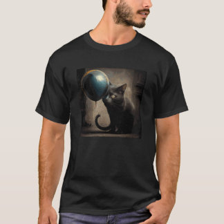 Camiseta Gato Preto Come Balão
