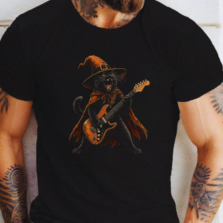 Camiseta gato-preto-de-Halloween