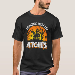 Camiseta Gato Preto de Halloween Bruxa Chapéu Abóbora Para