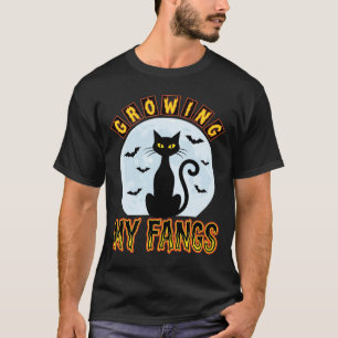 Camiseta Gato Preto de Halloween Crescendo Meus Dentes Desi