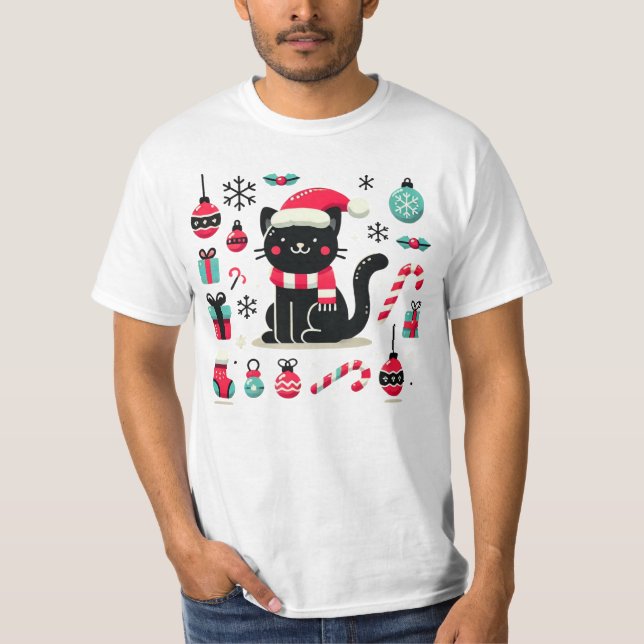 Camiseta Gato Preto de Natal (Frente)