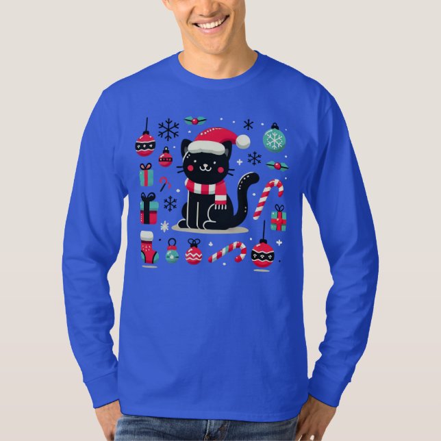 Camiseta Gato Preto de Natal (Frente)