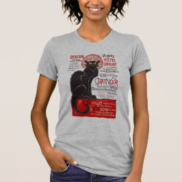 Camiseta Gato preto de Nouveau da arte francesa de Tournee
