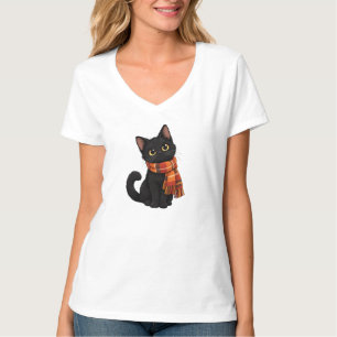 Camiseta Gato preto de outono