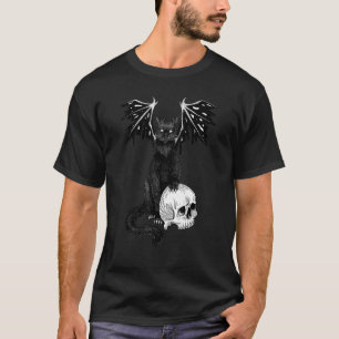 Camiseta Gato Preto Demoníaco Sinistro Gótico Escuro E Hall