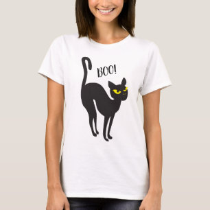Camiseta Gato preto do Dia das Bruxas, vaia! Deleite ou