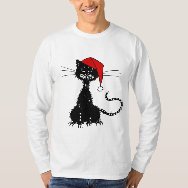 Camiseta Gato preto do Natal (Frente)