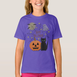 Camiseta Gato Preto e Abóbora Não Assustam Halloween