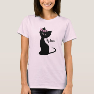 Camiseta Gato preto e bonito, gato branco, bolinho personal