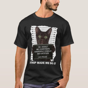 Camiseta Gato Preto e Catnip Engraçado Para Pai de Gato, Mã