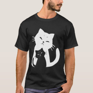 Camiseta Gato Preto E Gato Branco