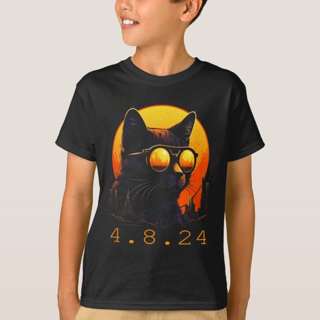 Camiseta Gato Preto Eclipse Solar Fofo Eclipse (Frente)