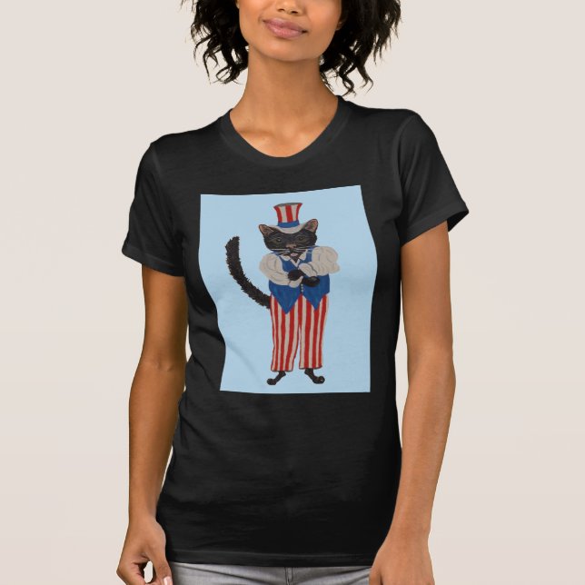 Camiseta Gato Preto em Traje do Tio Sam (Frente)